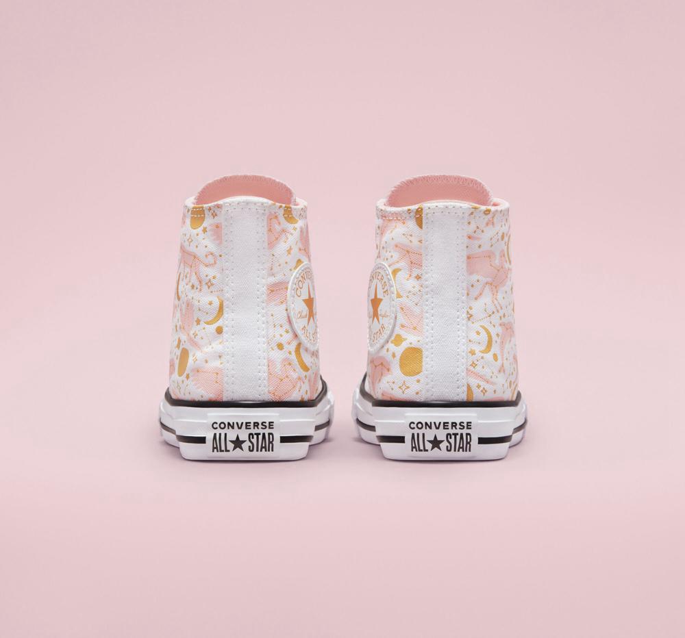 High Tops Tenis Converse Chuck Taylor All Star Constellations Big Kids Niño Blancas Rosas Doradas  Colombia |  WXBSO-4218