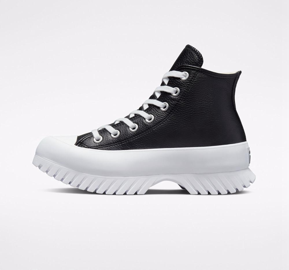 High Tops Tenis Converse Chuck Taylor All Star Lugged 2.0 Leather Unisex Hombre Negras Blancas  Colombia |  WYLXJ-0746
