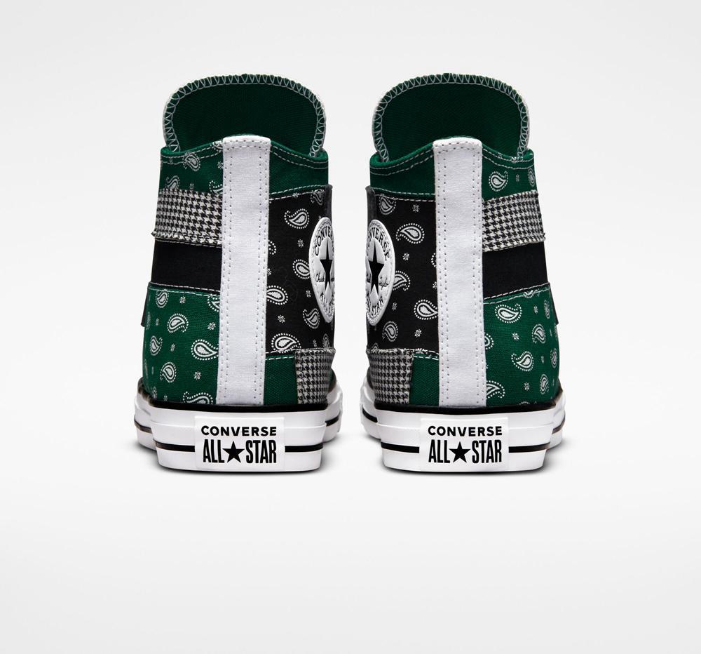 High Tops Tenis Converse Chuck Taylor All Star Hacked Patterns Unisex Hombre Verde Negras Blancas  Colombia |  XIWRF-0349