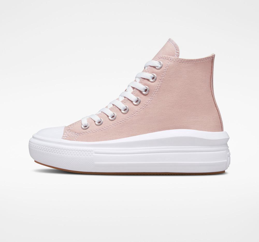 High Tops Tenis Converse Chuck Taylor All Star Move Plataforma Mujer Rosas Blancas  Colombia |  XJENW-2697