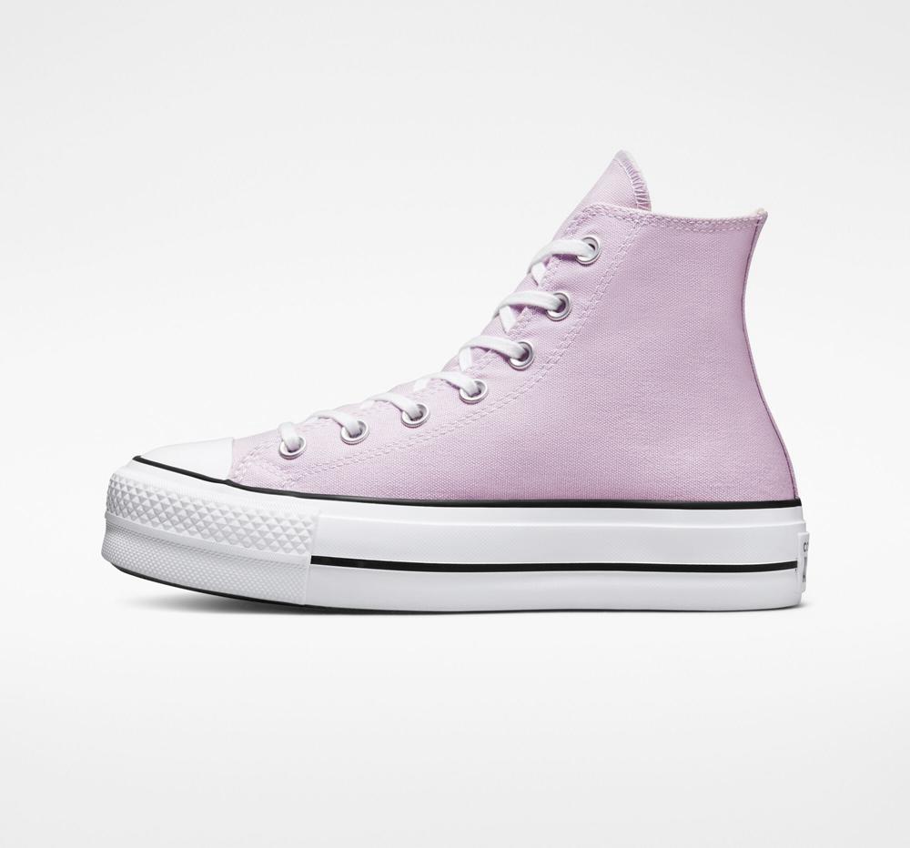 High Tops Tenis Converse Chuck Taylor All Star Lift Plataforma Canvas Mujer Moradas Blancas Negras  Colombia |  XWZOV-3276