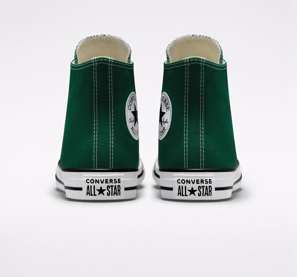 High Tops Tenis Converse Chuck Taylor All Star Seasonal Color Unisex Mujer Verde Blancas Negras  Colombia |  YKCSO-2073