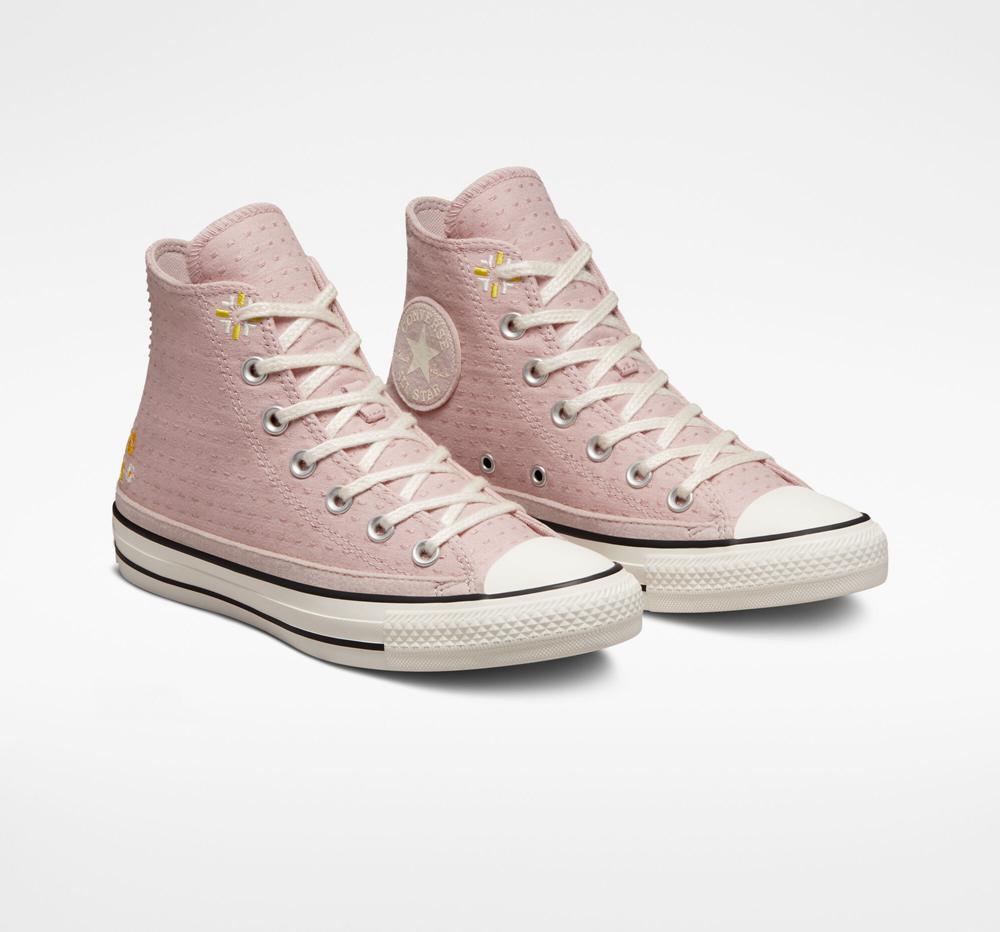 High Tops Tenis Converse Chuck Taylor All Star Autumn Embroidery Mujer Rosas Limón  Colombia |  YRDKC-7105