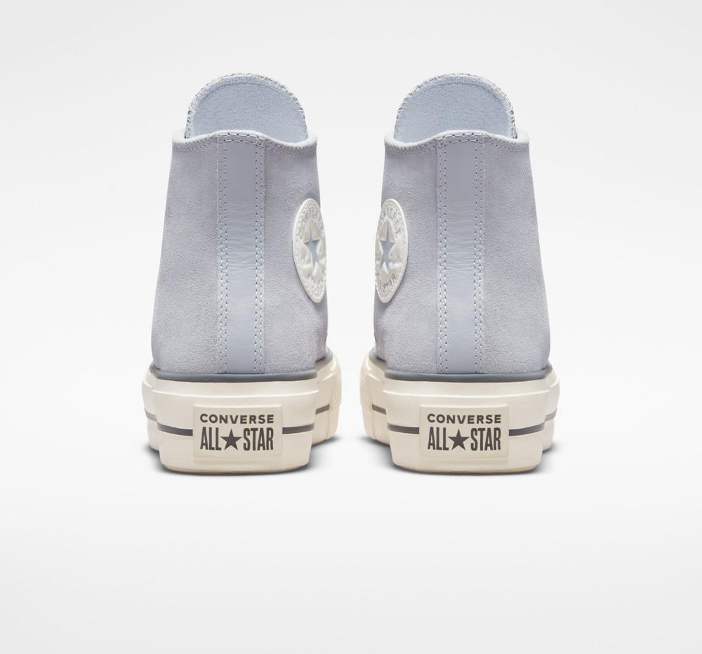 High Tops Tenis Converse Chuck Taylor All Star Lift Plataforma Suede Mujer Azules Gris  Colombia |  YTXQK-3617