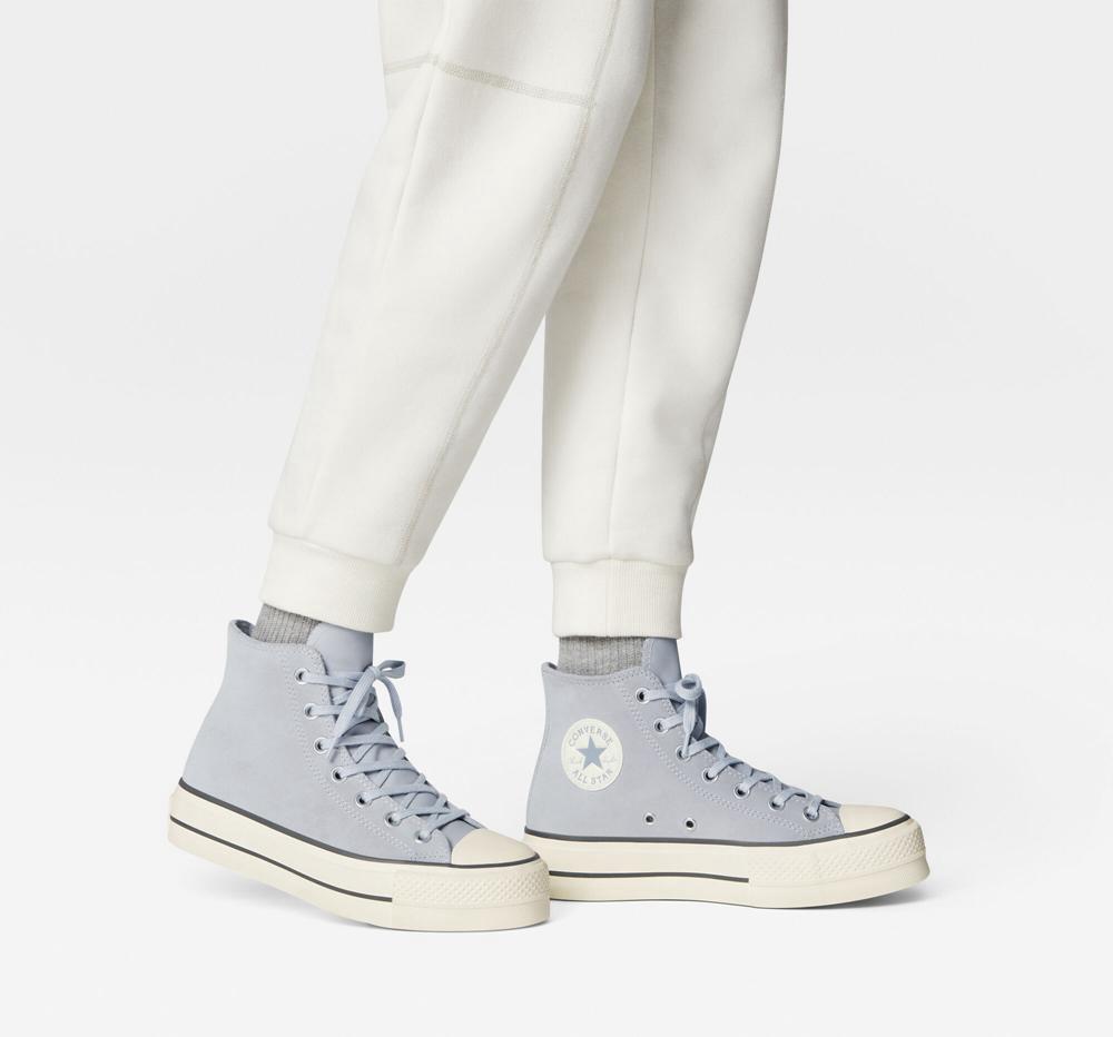High Tops Tenis Converse Chuck Taylor All Star Lift Plataforma Suede Mujer Azules Gris  Colombia |  YTXQK-3617