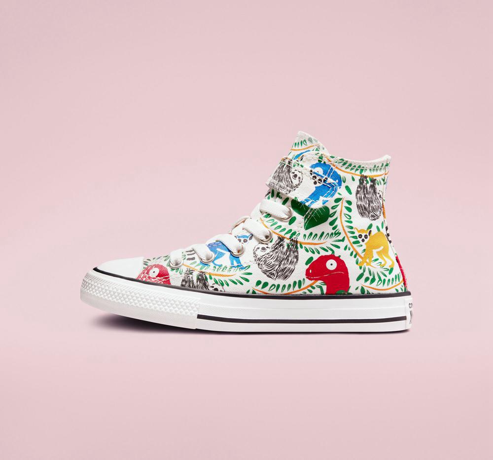 High Tops Tenis Converse Chuck Taylor All Star Easy On Multicolored Animals Little Kids Niño Blancas Negras  Colombia |  YVODN-9450