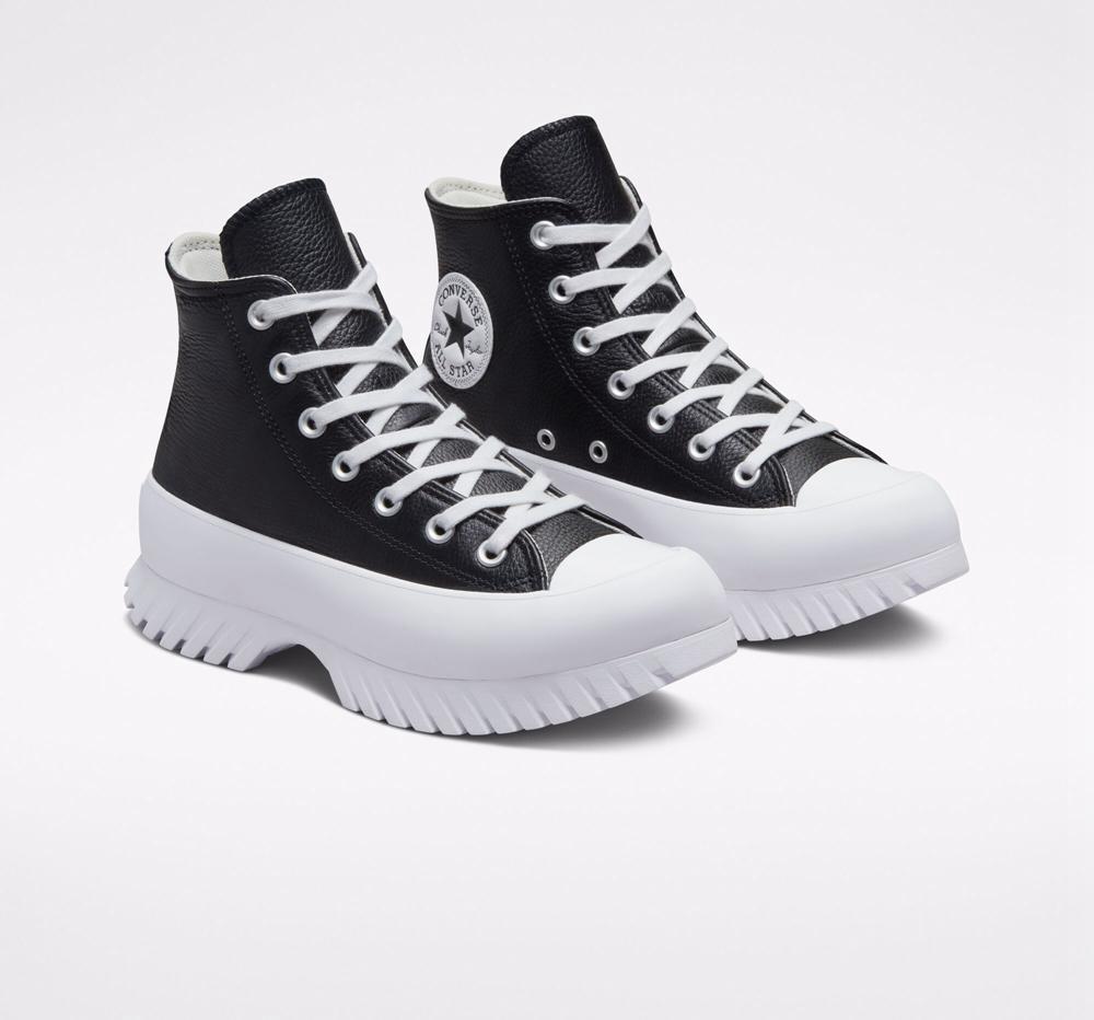 High Tops Tenis Converse Chuck Taylor All Star Lugged 2.0 Leather Unisex Mujer Negras Blancas  Colombia |  ZUHOK-6725