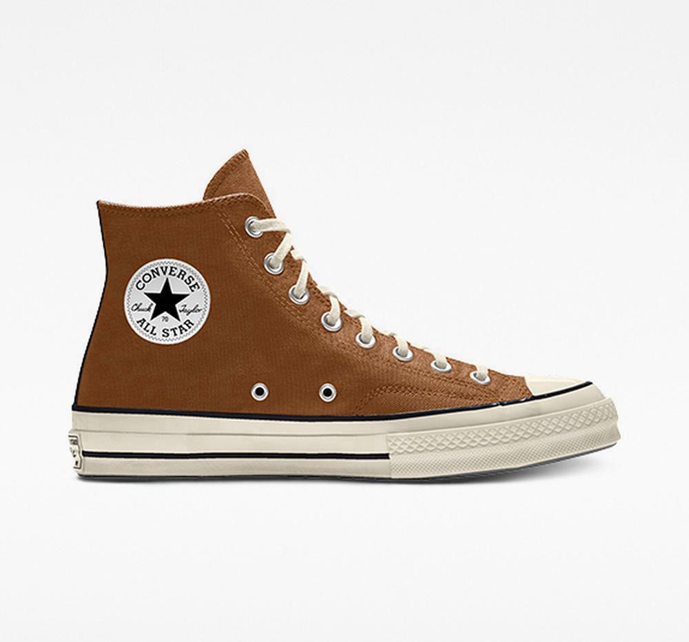High Tops Tenis Converse Custom Chuck 70 Vintage Canvas By You Unisex Mujer Brindlebrown  Colombia |  SQOBX-8604