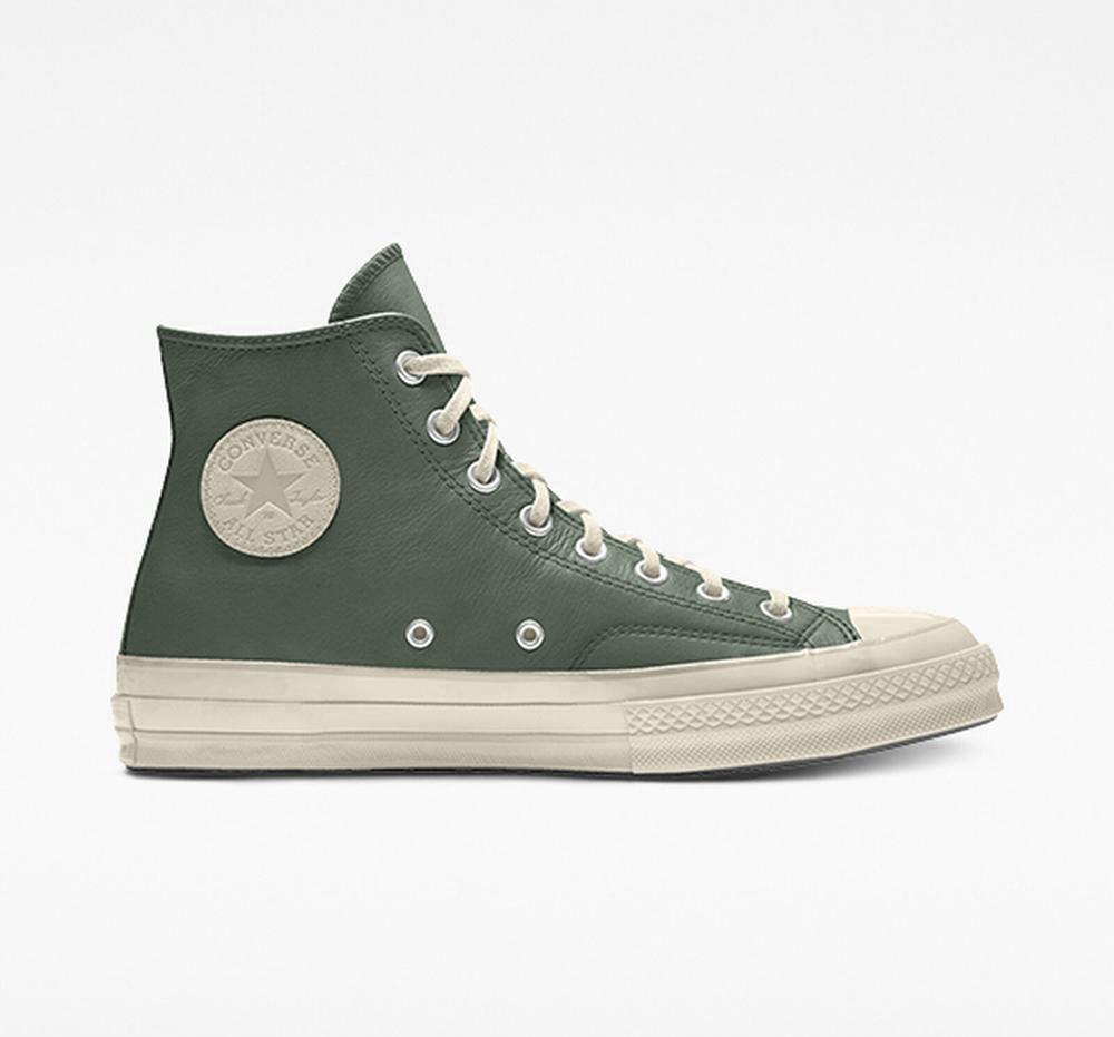 High Tops Tenis Converse Custom Chuck 70 Leather By You Unisex Hombre Verde  Colombia |  XFWQL-2860