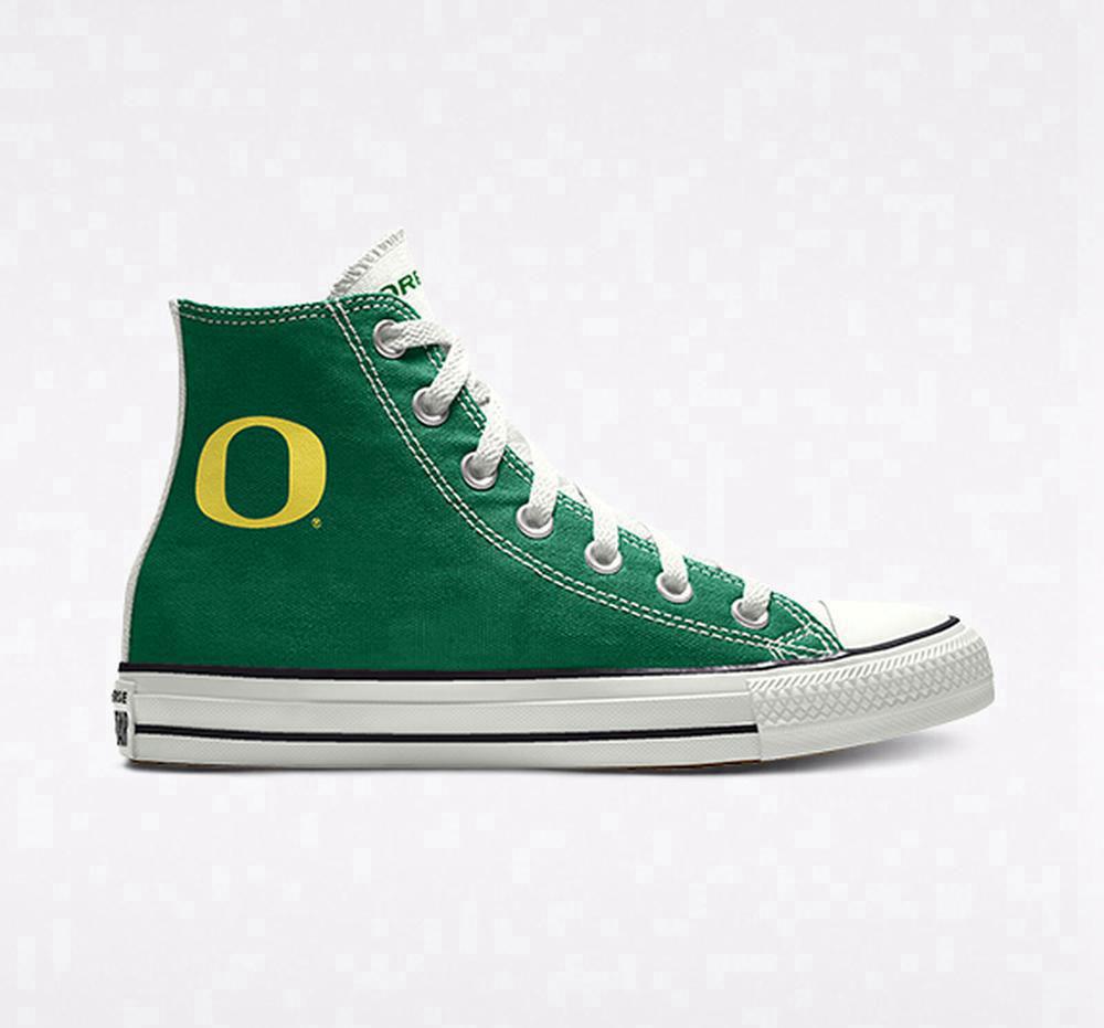 High Tops Tenis Converse Custom Chuck Taylor All Star University Of Oregon Ducks By You Unisex Hombre Verde  Colombia |  DFWCO-6350