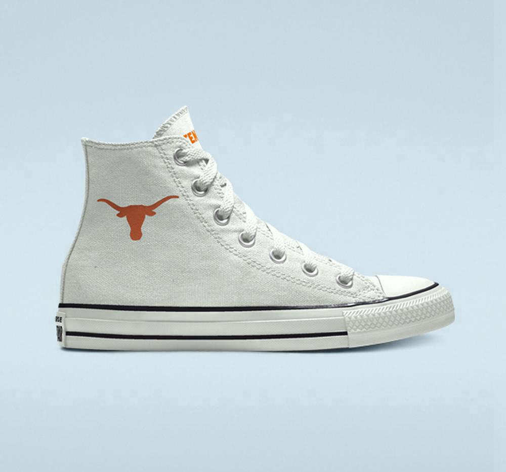 High Tops Tenis Converse Custom Chuck Taylor All Star University Of Texas Longhorns By You Unisex Hombre Blancas  Colombia |  ENQCZ-6128
