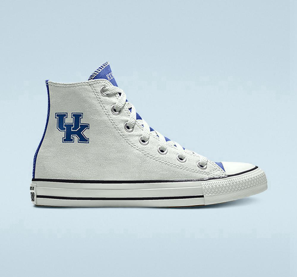 High Tops Tenis Converse Custom Chuck Taylor All Star University Of Kentucky Wildcats By You Unisex Hombre Blancas  Colombia |  GSQHA-0351