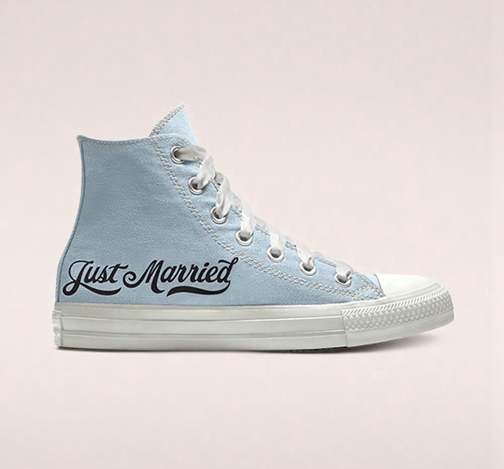 High Tops Tenis Converse Custom Chuck Taylor All Star Wedding By You Unisex Hombre Azules  Colombia |  MATIY-6859
