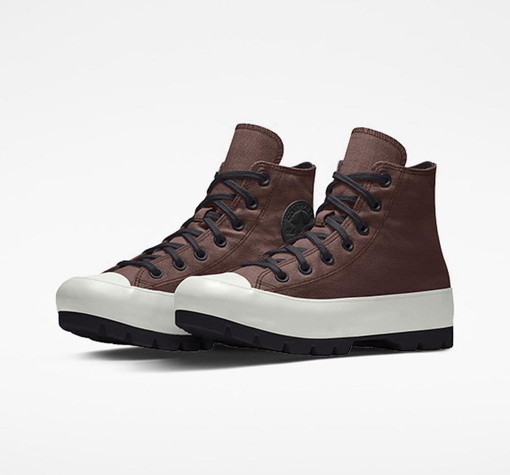 High Tops Tenis Converse Custom Chuck Taylor All Star Lugged Plataforma By You Unisex Mujer Marrones Verde Menta  Colombia |  PZMKF-8423