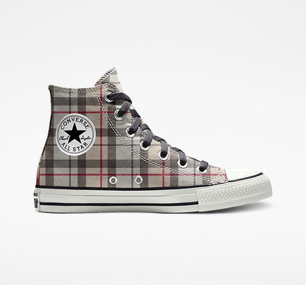 High Tops Tenis Converse Custom Chuck Taylor All Star By You Unisex Mujer Gris  Colombia |  RPUBX-6428