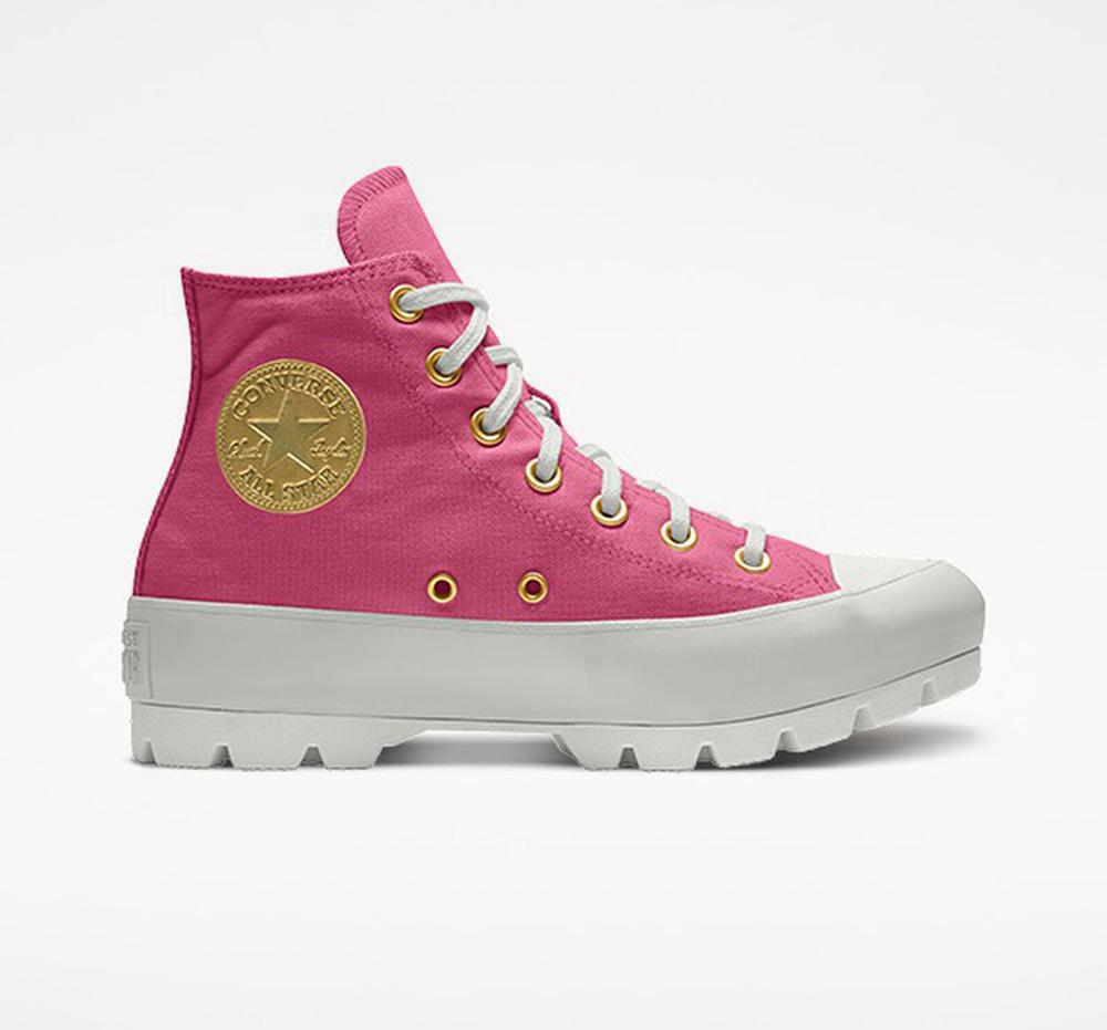 High Tops Tenis Converse Custom Chuck Taylor All Star Lugged Plataforma By You Unisex Mujer Rosas  Colombia |  STGKX-7458