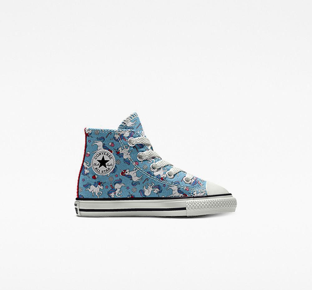 High Tops Tenis Converse Custom Chuck Taylor All Star By You Toddler Niña Azules  Colombia |  VMDOF-0253