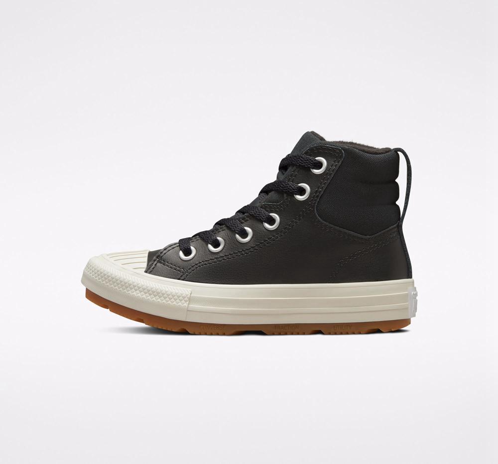 High Tops Tenis Converse Leather Chuck Taylor All Star Berkshire Boot Color Little Kids Niña Negras Negras  Colombia |  ZLDFR-7391