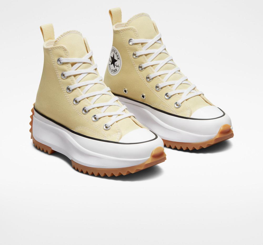 High Tops Tenis Converse Run Star Hike Plataforma Seasonal Color Unisex Hombre Amarillo Limón Negras Blancas  Colombia |  AKGLI-8795