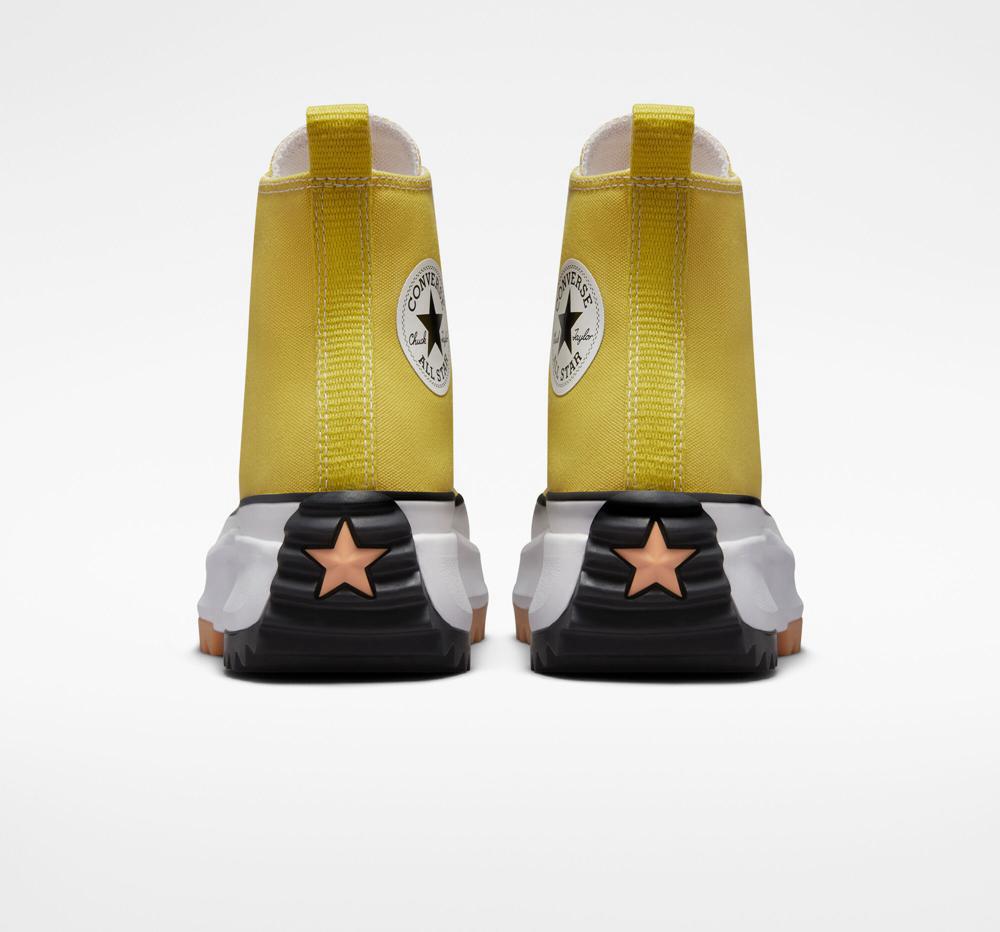 High Tops Tenis Converse Run Star Hike Plataforma Unisex Hombre Amarillo Limón Negras Blancas  Colombia |  CADLQ-5967