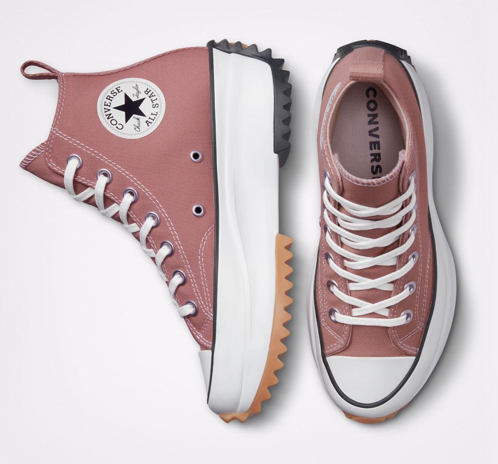 High Tops Tenis Converse Run Star Hike Plataforma Seasonal Color Unisex Hombre Burdeos Negras Blancas  Colombia |  EQUJY-4756