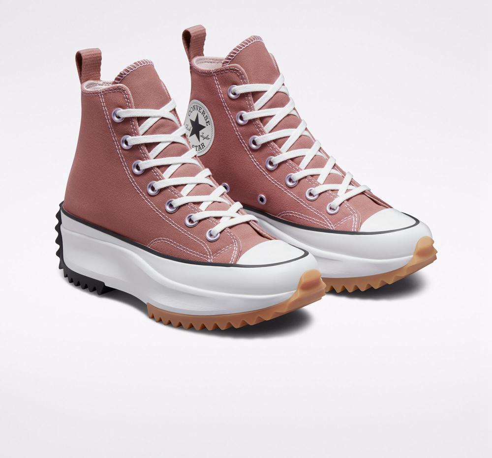 High Tops Tenis Converse Run Star Hike Plataforma Seasonal Color Unisex Hombre Burdeos Negras Blancas  Colombia |  EQUJY-4756