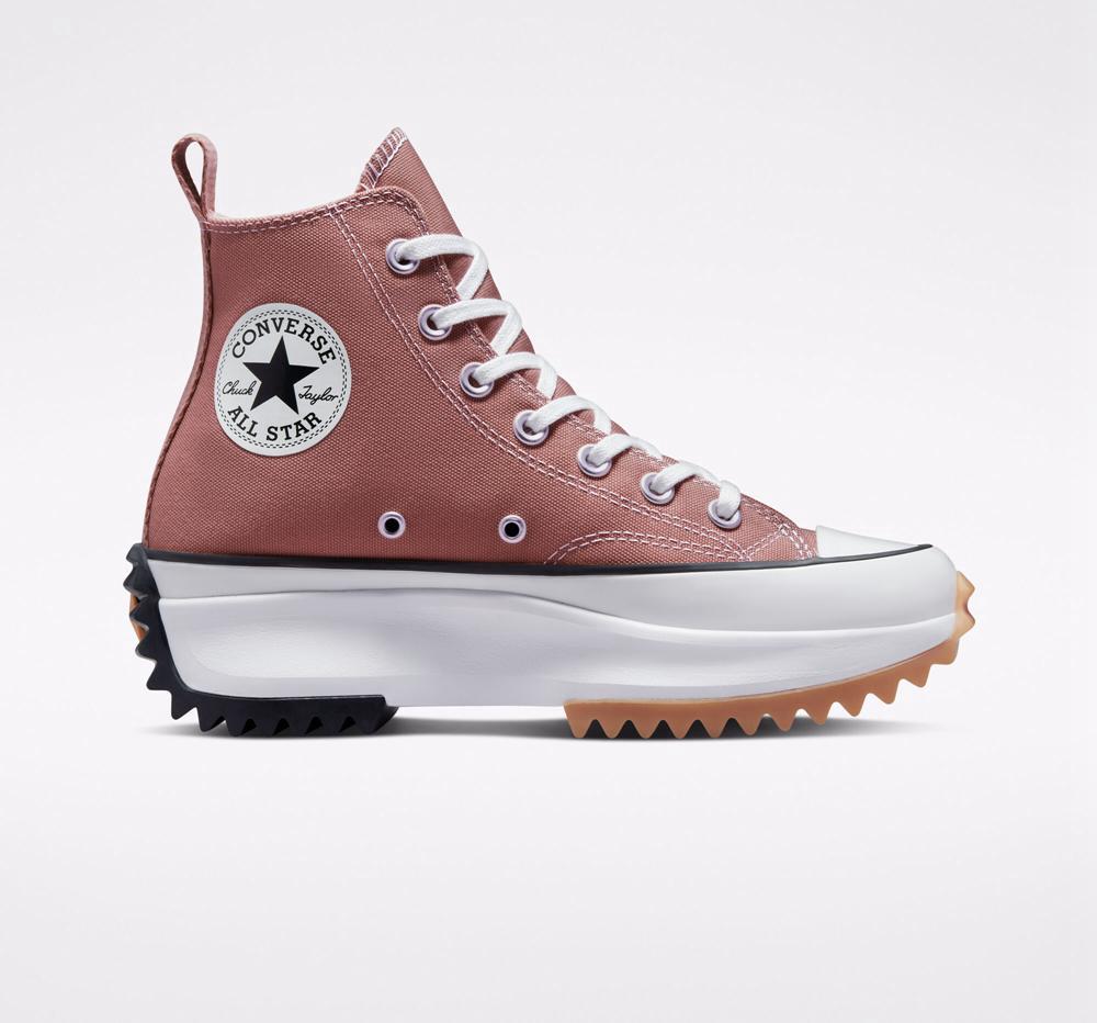 High Tops Tenis Converse Run Star Hike Plataforma Seasonal Color Unisex Hombre Burdeos Negras Blancas  Colombia |  EQUJY-4756