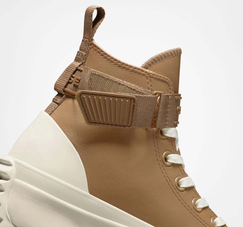 High Tops Tenis Converse Run Star Hike Plataforma Leather Utility Correa Unisex Mujer Marrones  Colombia |  KEZWF-4621