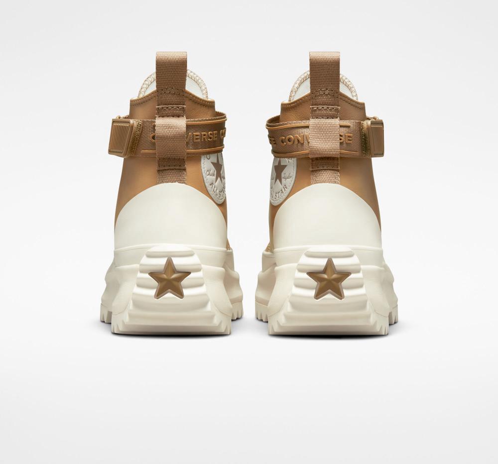 High Tops Tenis Converse Run Star Hike Plataforma Leather Utility Correa Unisex Mujer Marrones  Colombia |  KEZWF-4621