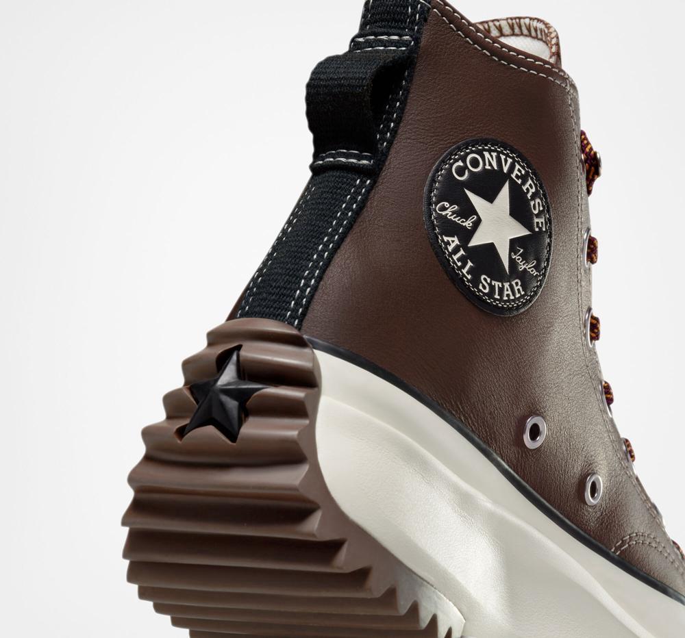 High Tops Tenis Converse Run Star Hike Plataforma Leather Unisex Mujer Marrones Verde Menta Negras  Colombia |  QJVPB-8371