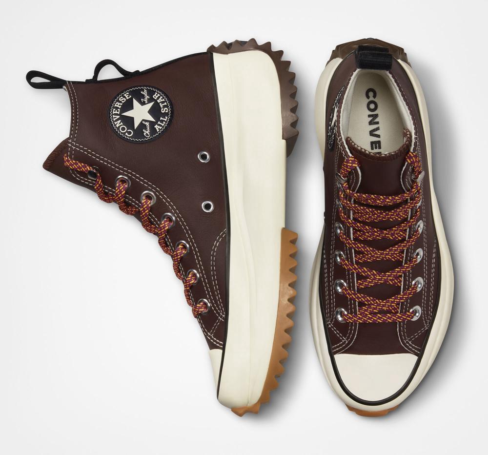 High Tops Tenis Converse Run Star Hike Plataforma Leather Unisex Mujer Marrones Verde Menta Negras  Colombia |  QJVPB-8371
