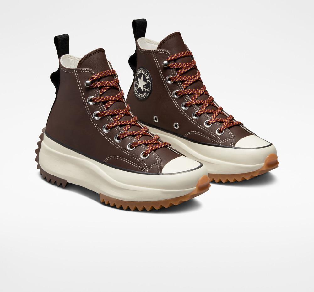 High Tops Tenis Converse Run Star Hike Plataforma Leather Unisex Mujer Marrones Verde Menta Negras  Colombia |  QJVPB-8371