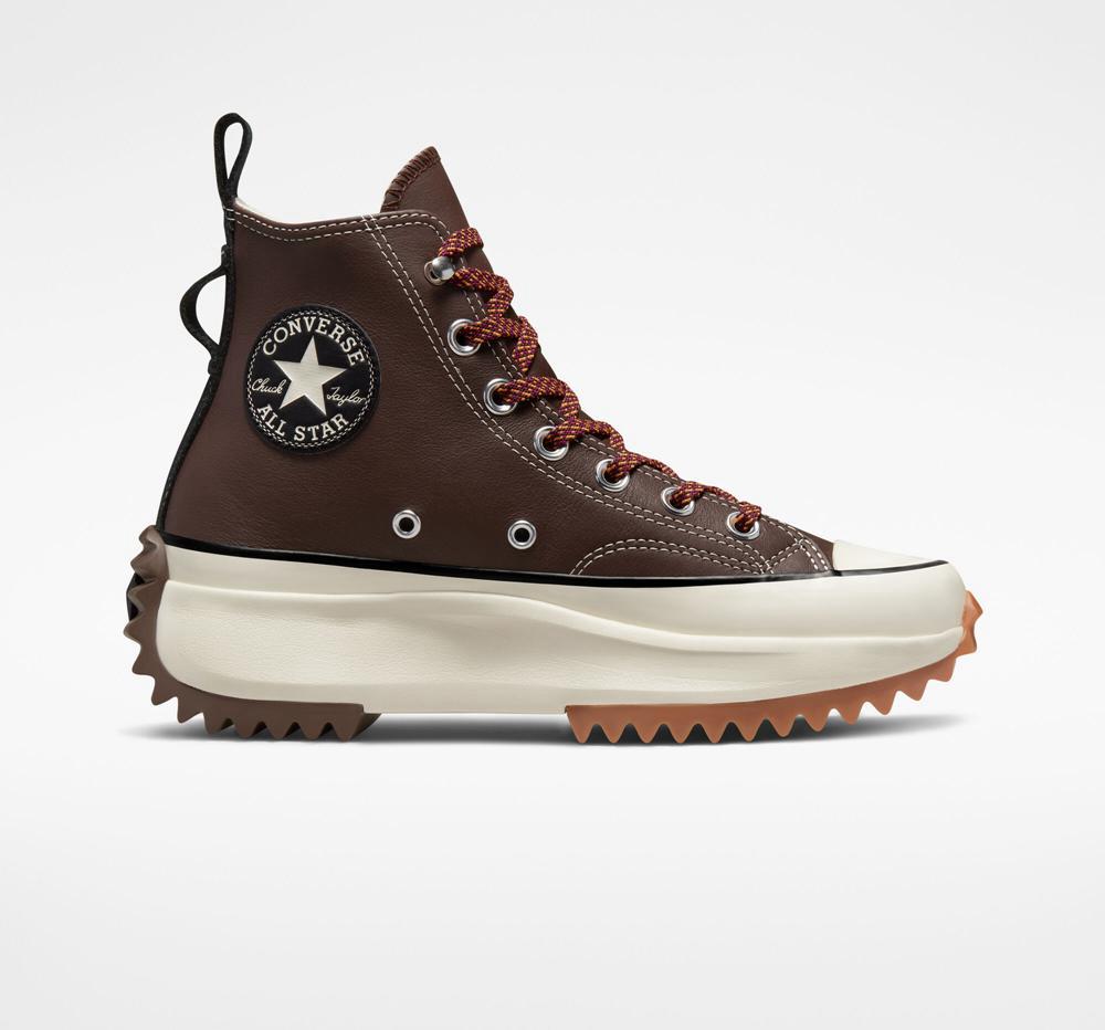 High Tops Tenis Converse Run Star Hike Plataforma Leather Unisex Mujer Marrones Verde Menta Negras  Colombia |  QJVPB-8371