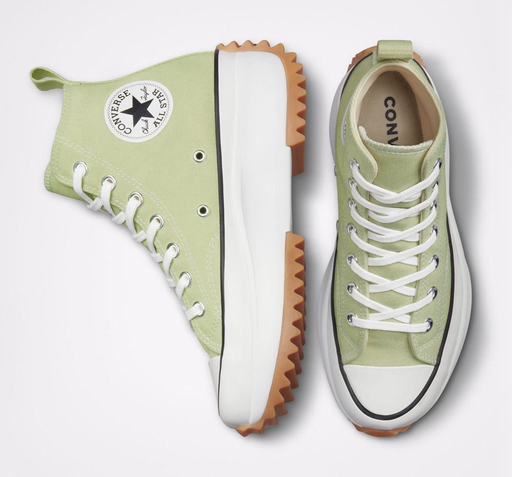 High Tops Tenis Converse Run Star Hike Plataforma Seasonal Color Unisex Hombre Verde Oliva Negras Blancas  Colombia |  QMNRY-5287