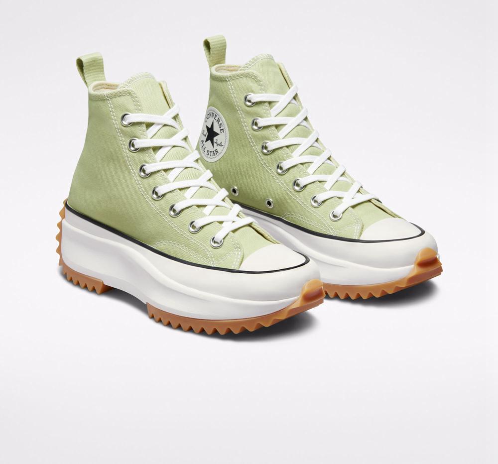 High Tops Tenis Converse Run Star Hike Plataforma Seasonal Color Unisex Hombre Verde Oliva Negras Blancas  Colombia |  QMNRY-5287