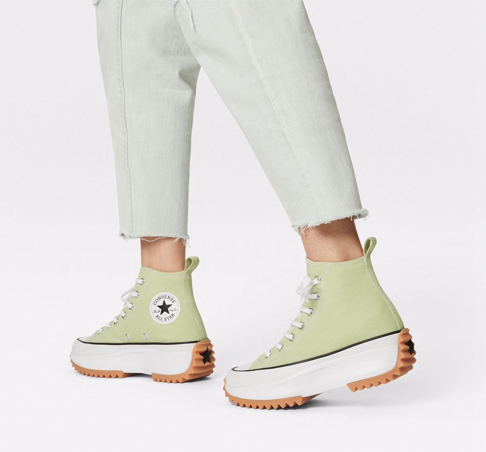 High Tops Tenis Converse Run Star Hike Plataforma Seasonal Color Unisex Hombre Verde Oliva Negras Blancas  Colombia |  QMNRY-5287