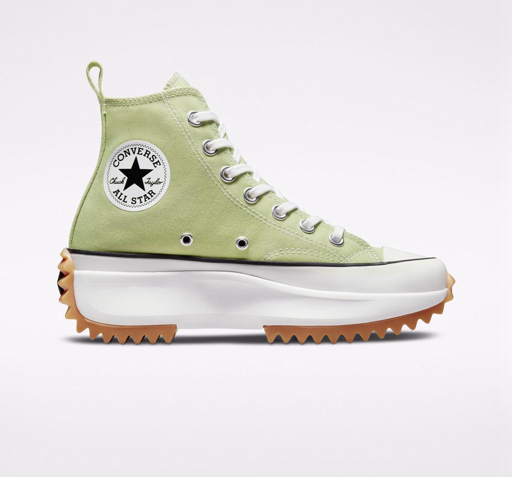 High Tops Tenis Converse Run Star Hike Plataforma Seasonal Color Unisex Hombre Verde Oliva Negras Blancas  Colombia |  QMNRY-5287