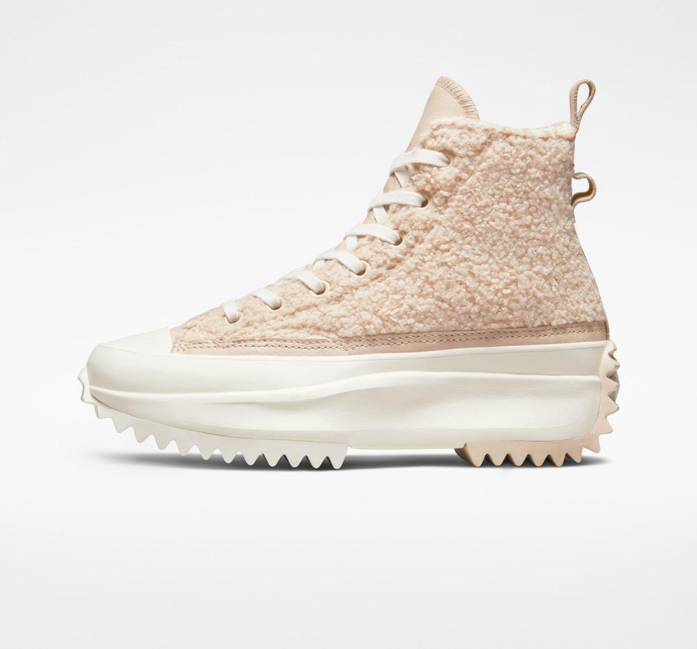 High Tops Tenis Converse Run Star Hike Plataforma Sherpa Unisex Hombre Beige  Colombia |  WLSMN-5179