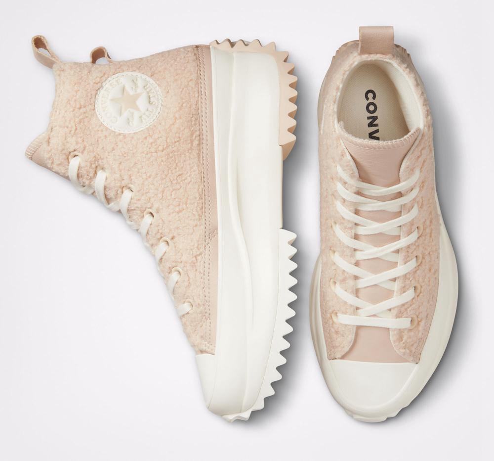 High Tops Tenis Converse Run Star Hike Plataforma Sherpa Unisex Hombre Beige  Colombia |  WLSMN-5179