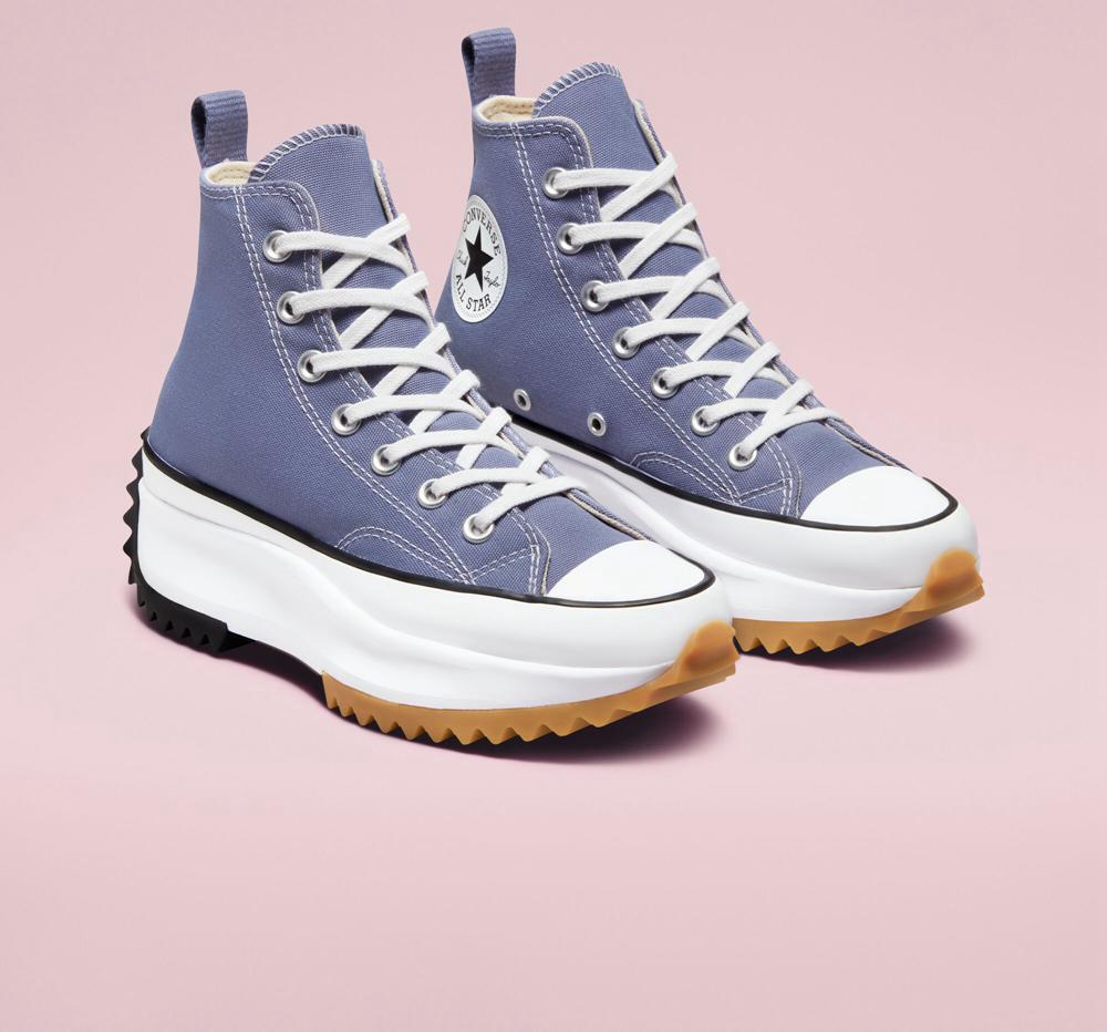 High Tops Tenis Converse Run Star Hike Plataforma Seasonal Color Unisex Hombre Moradas Negras Blancas  Colombia |  XARZU-8913