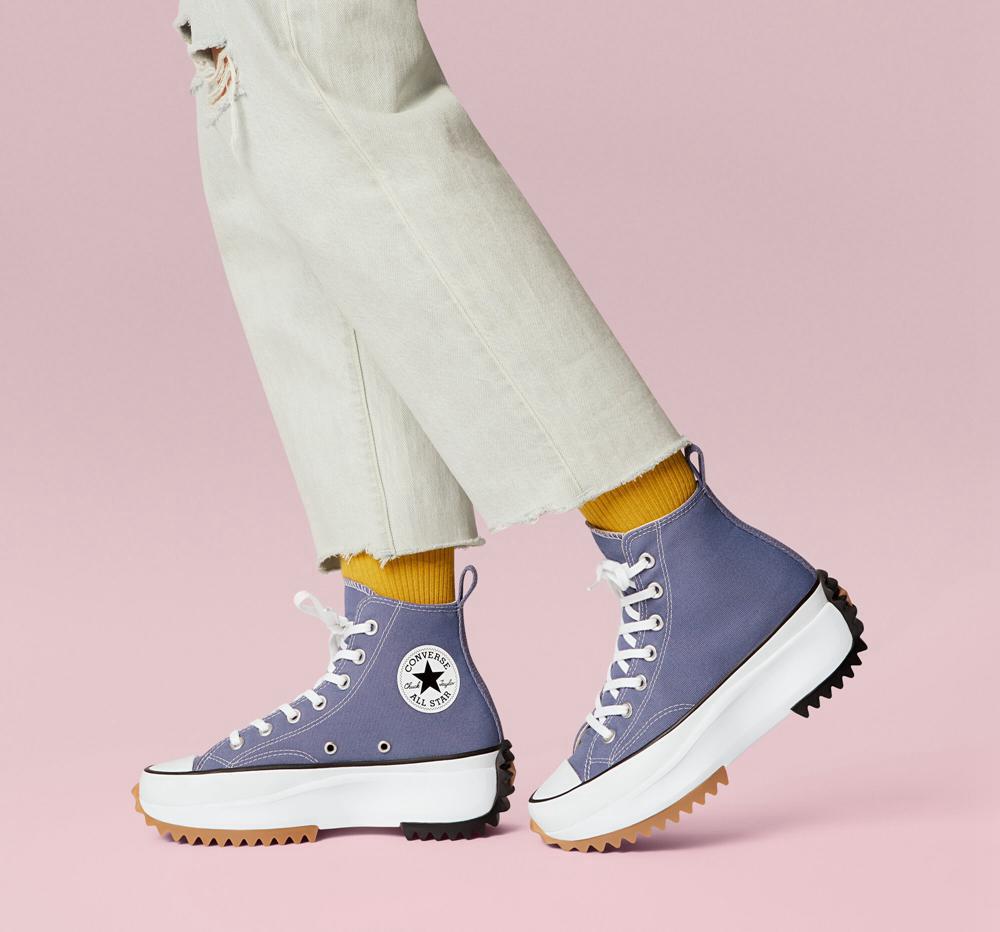 High Tops Tenis Converse Run Star Hike Plataforma Seasonal Color Unisex Hombre Moradas Negras Blancas  Colombia |  XARZU-8913