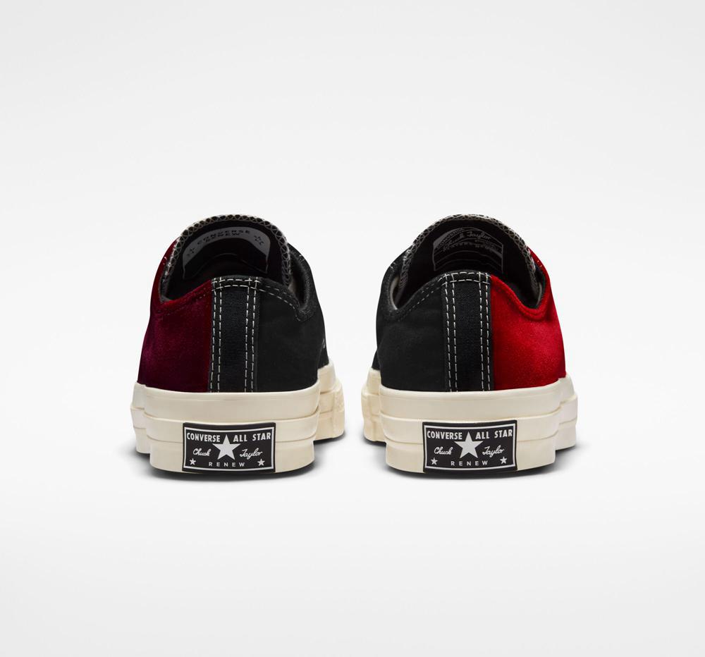 Low Tops Tenis Converse Chuck 70 Beyond Retro Velvet Unisex Mujer Negras Rojas  Colombia |  NCEGJ-6709
