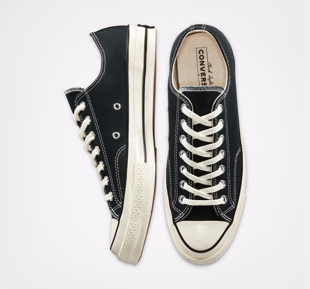 Low Tops Tenis Converse Chuck 70 Vintage Canvas Unisex Mujer Negras Negras  Colombia |  RVUBQ-7159