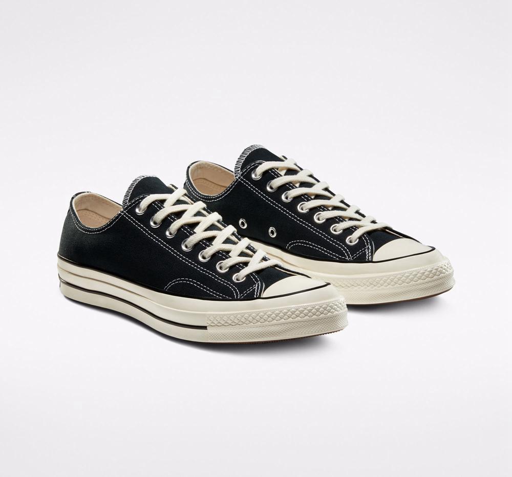 Low Tops Tenis Converse Chuck 70 Vintage Canvas Unisex Mujer Negras Negras  Colombia |  RVUBQ-7159