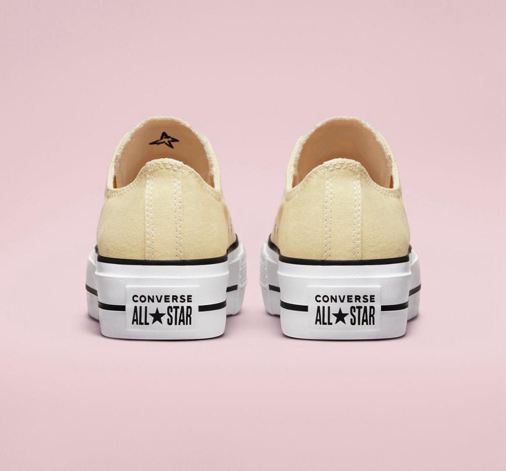 Low Tops Tenis Converse Chuck Taylor All Star Lift Plataforma Seasonal Color Mujer Amarillo Limón Negras Blancas  Colombia |  AFVEJ-1934