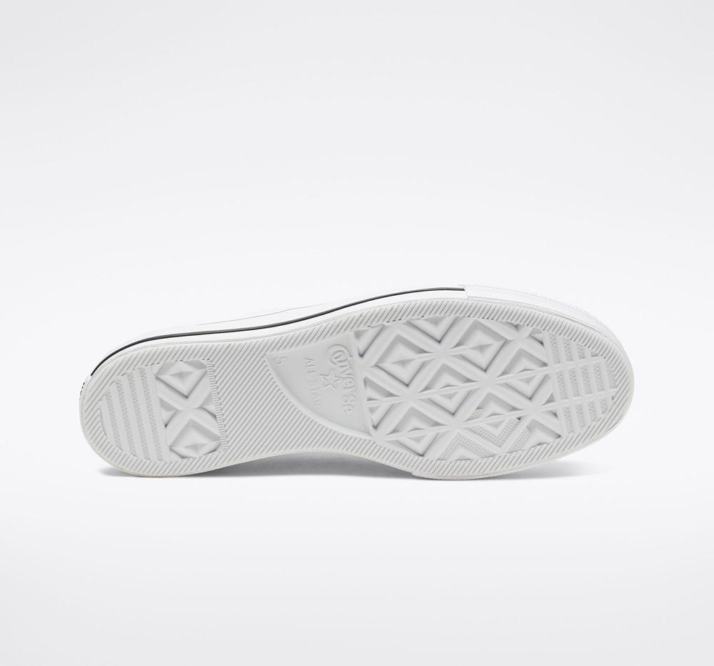 Low Tops Tenis Converse Chuck Taylor All Star Lift Plataforma Leather Mujer Blancas Negras Blancas  Colombia |  EICMG-2479
