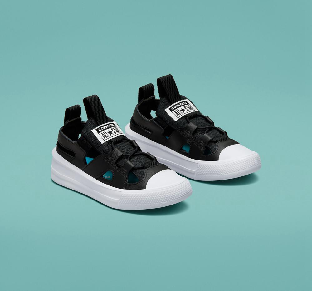 Low Tops Tenis Converse Chuck Taylor All Star Ultra Sandal Little Kids Niña Negras Negras Blancas  Colombia |  FSXUY-0752