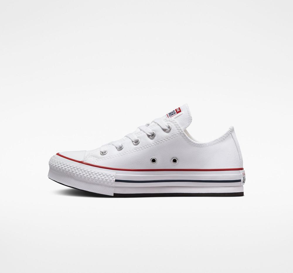 Low Tops Tenis Converse Chuck Taylor All Star Lift Plataforma Big Kids Niña Blancas Azul Marino  Colombia |  HKQWX-1087