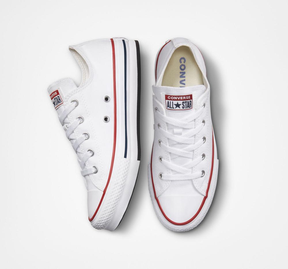 Low Tops Tenis Converse Chuck Taylor All Star Lift Plataforma Big Kids Niña Blancas Azul Marino  Colombia |  HKQWX-1087