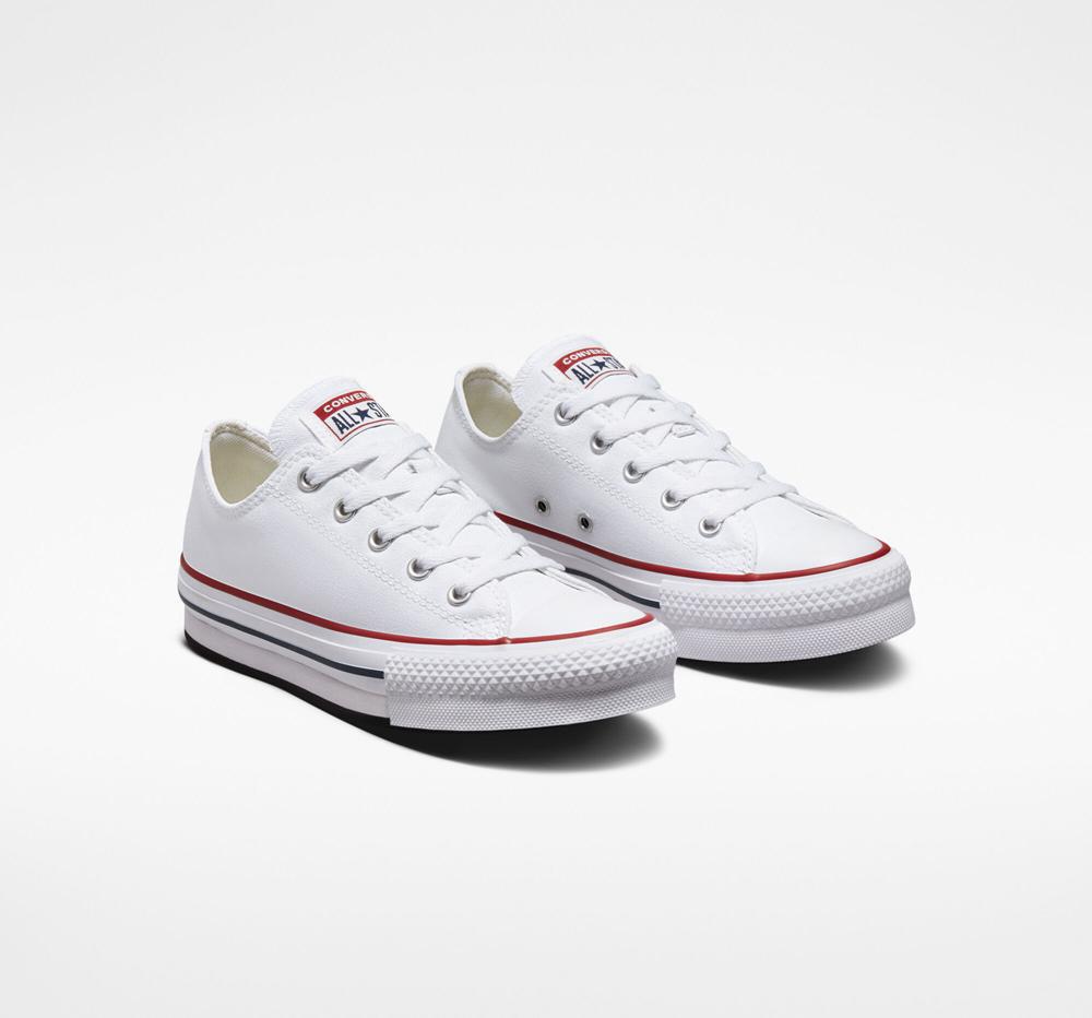 Low Tops Tenis Converse Chuck Taylor All Star Lift Plataforma Big Kids Niña Blancas Azul Marino  Colombia |  HKQWX-1087